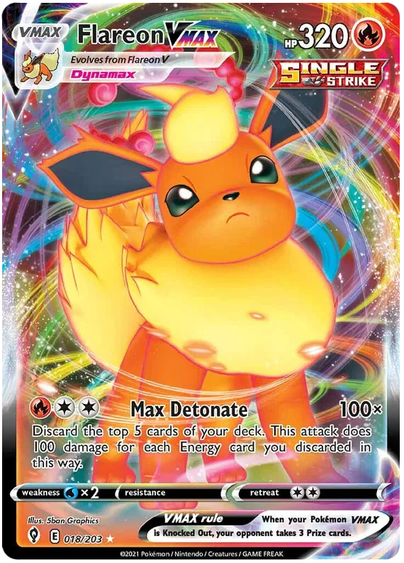 Flareon VMAX 18/203 Sword & Shield Evolving Skies