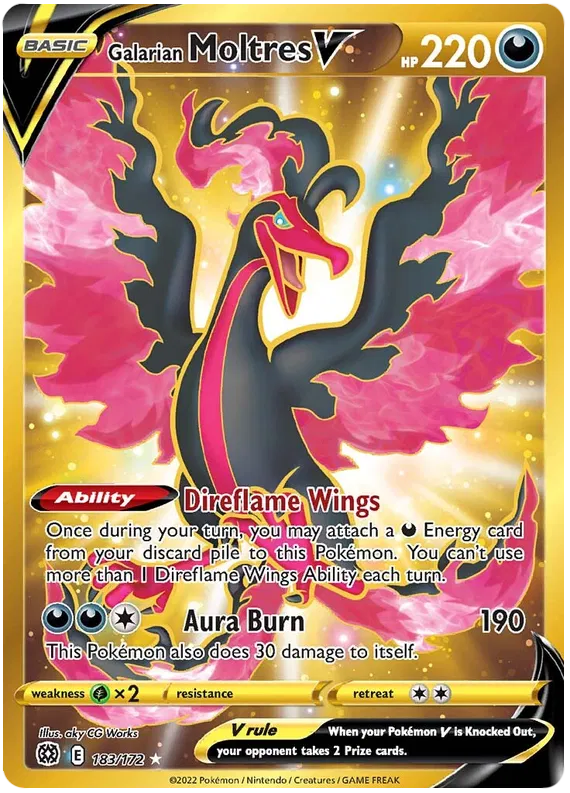 Galarian Moltres V 183/172 Sword & Shield Brilliant Stars