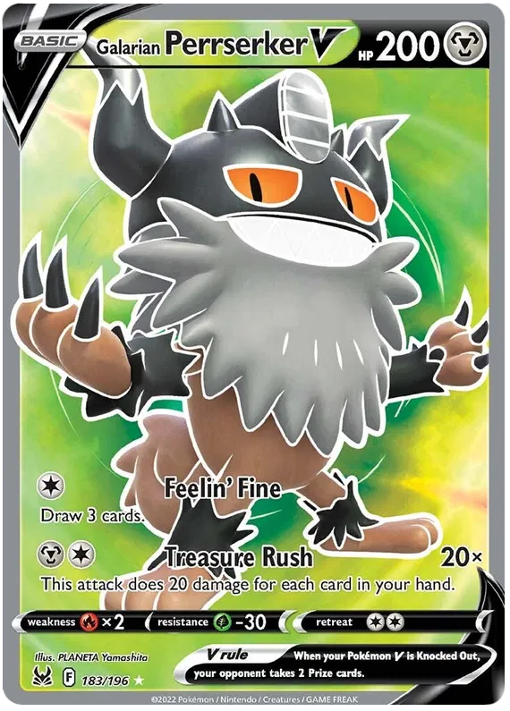 Galarian Perrserker V 183/196 Lost Origin