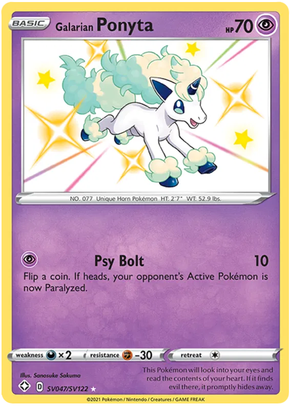 Galarian Ponyta SV047/SV122 Sword & Shield Shining Fates