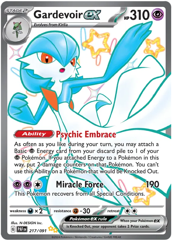 Gardevoir ex 217/91 Paldean Fates