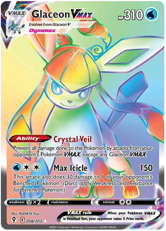 Glaceon VMAX 208/203 Sword & Shield Evolving Skies