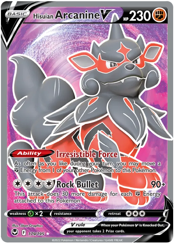 Hisuian Arcanine V 179/195 Silver Tempest