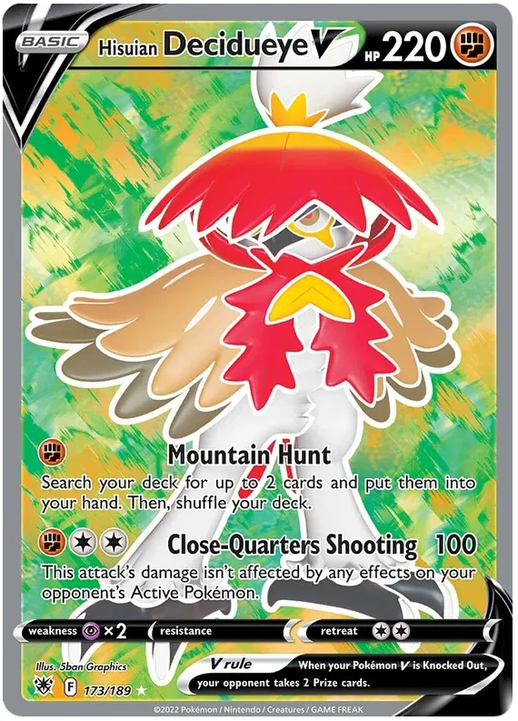 Hisuian Decidueye V 173/189 Sword & Shield Astral Radiance