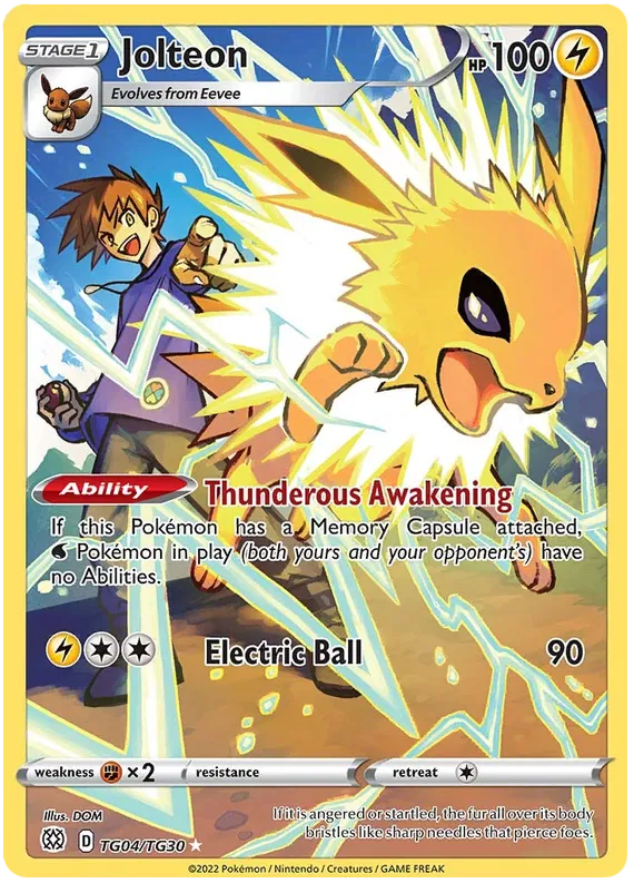 Jolteon TG04/TG30 Sword & Shield Brilliant Stars Trainer Gallery