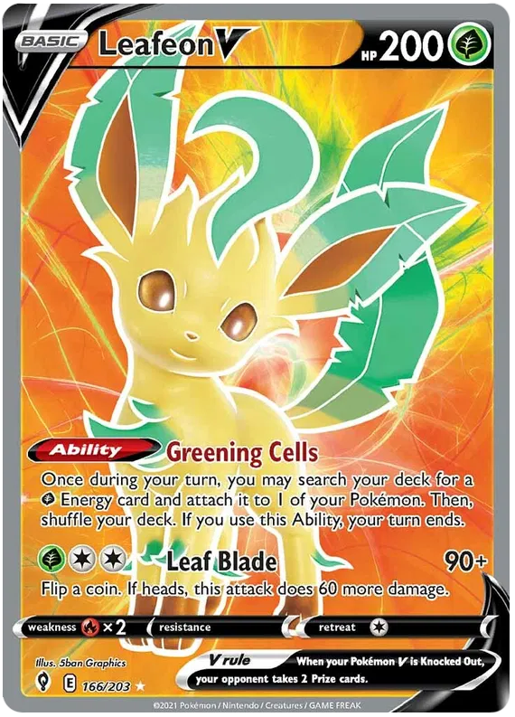 Leafeon V 166/203 Sword & Shield Evolving Skies