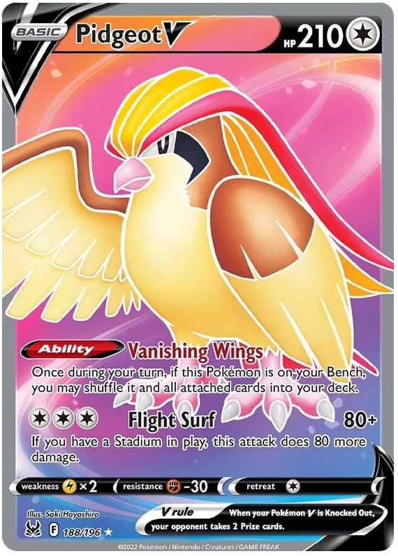 Pidgeot V 188/196 Lost Origin