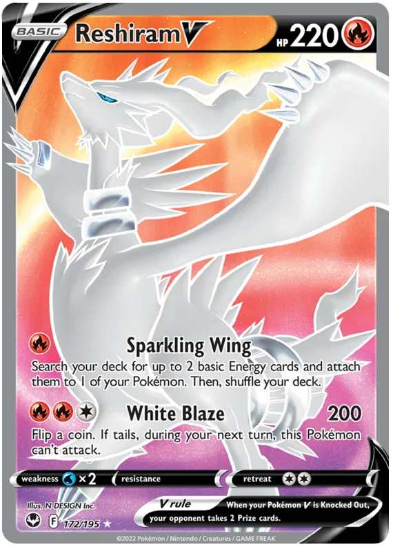 Reshiram V 172/195 Silver Tempest