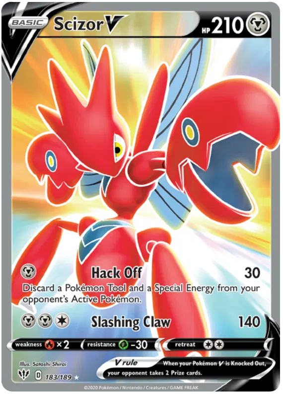 Scizor V 183/189 Sword & Shield Darkness Ablaze