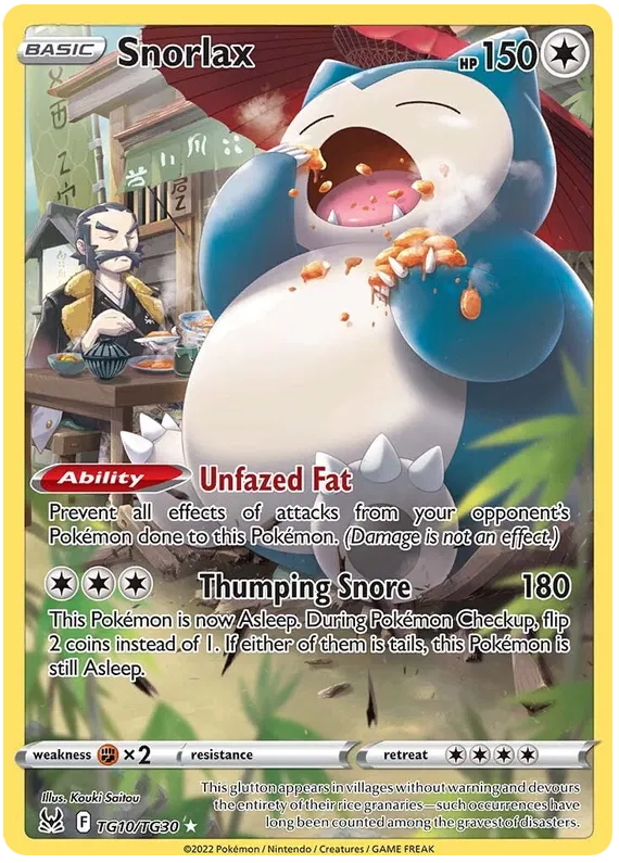 Snorlax TG10/TG30 Lost Origin Trainer Gallery