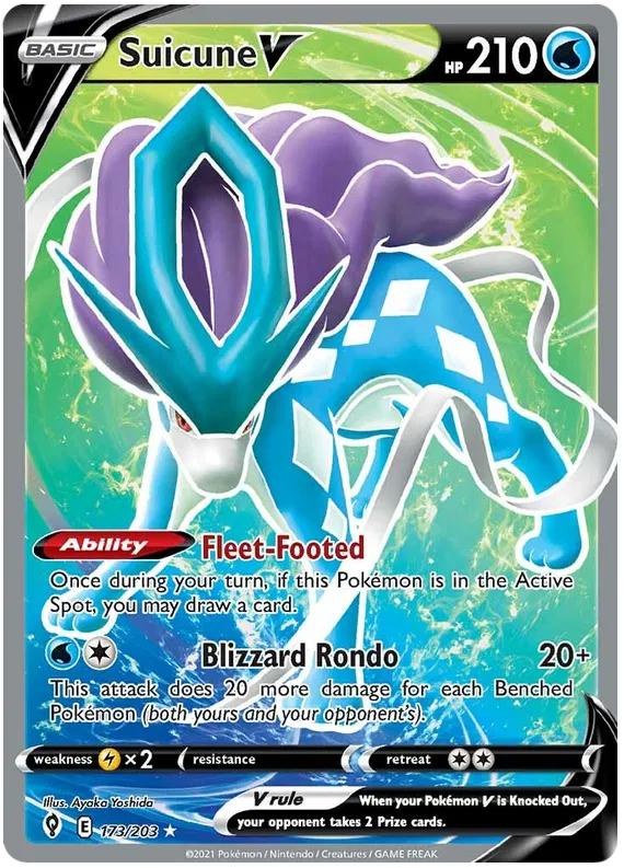 Suicune V 173/203 Sword & Shield Evolving Skies