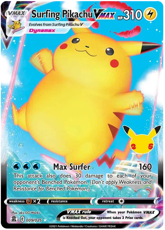 Surfing Pikachu VMAX 9/25 Sword & Shield Celebrations