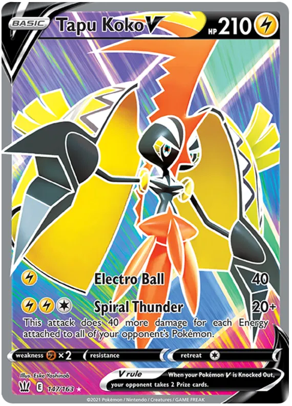 Tapu Koko V 147/163 Sword & Shield Battle Styles