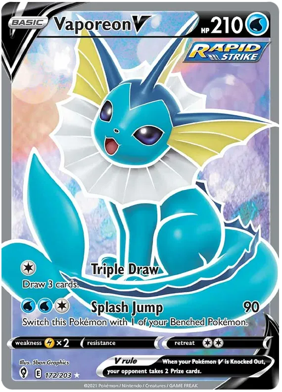 Vaporeon V 172/203 Sword & Shield Evolving Skies