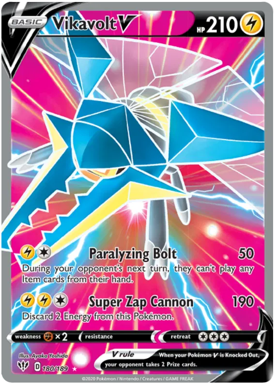 Vikavolt V 180/189 Sword & Shield Darkness Ablaze