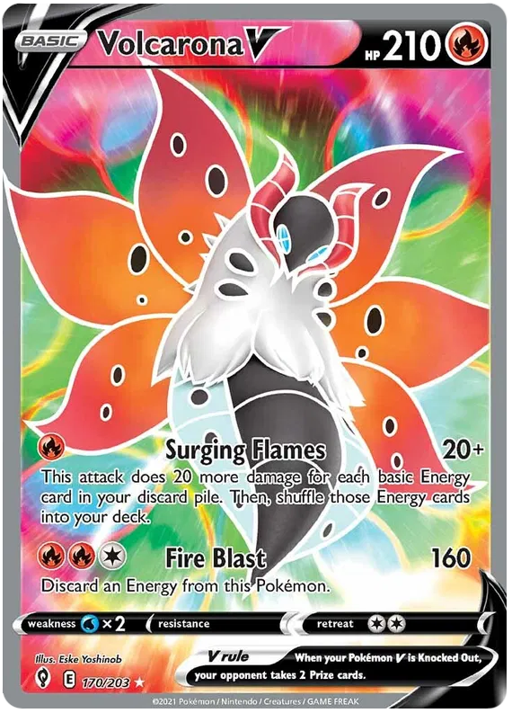 Volcarona V 170/203 Sword & Shield Evolving Skies