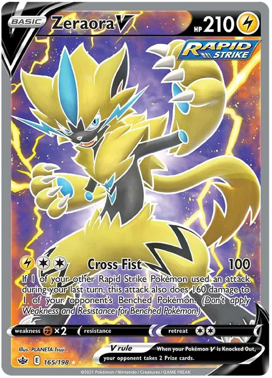 Zeraora V 165/198 Sword & Shield Chilling Reign