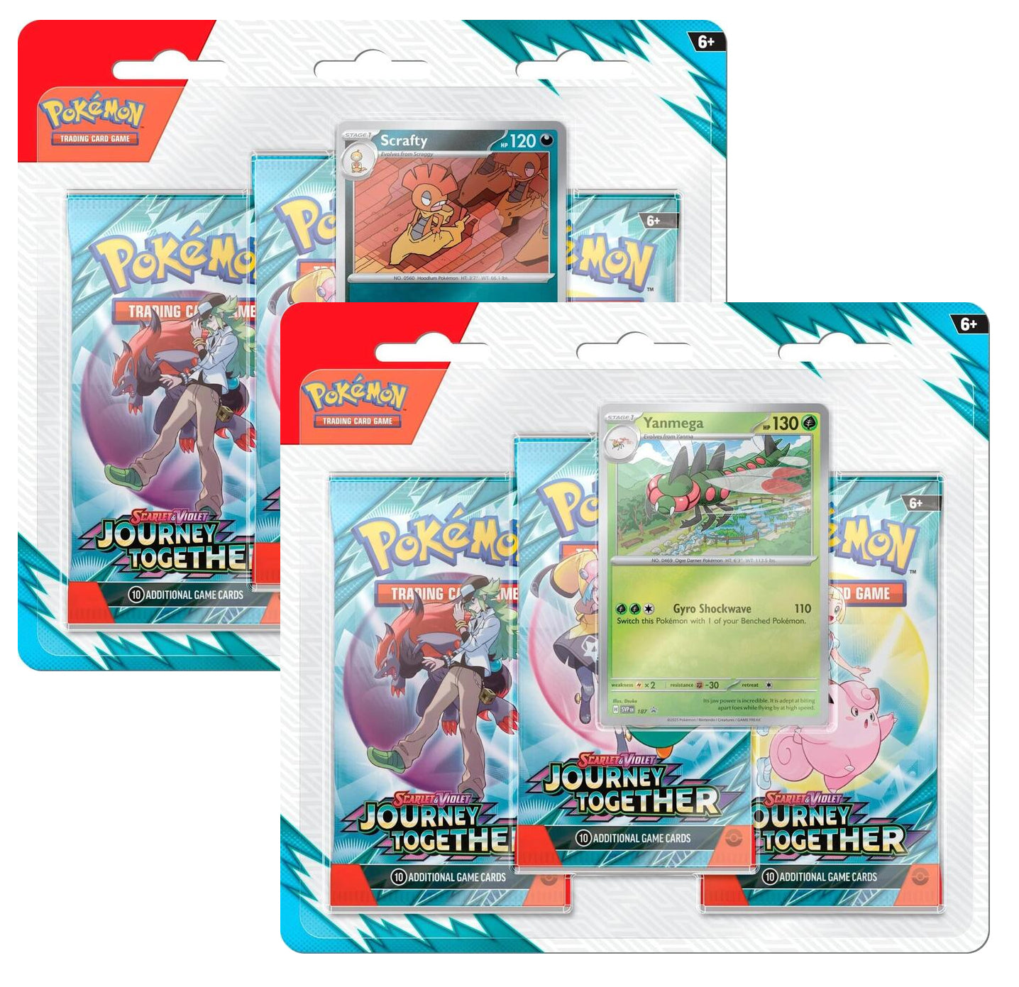 Journey Together 3-pack Blister Yanmega Scrafty Bundle