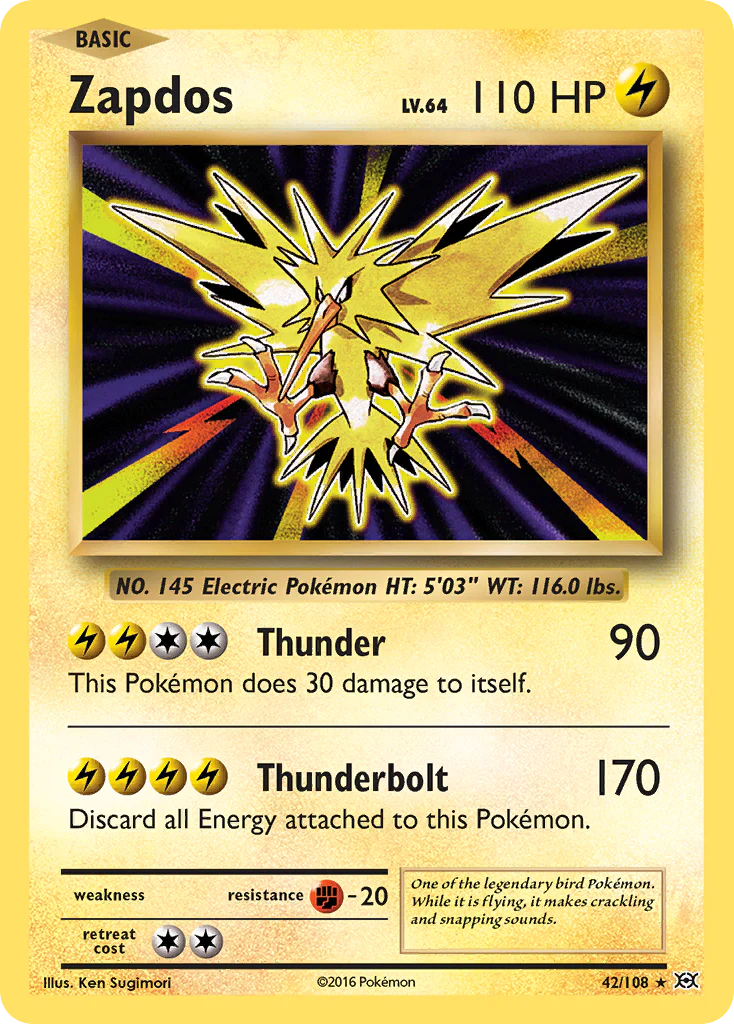 Zapdos 42/108 Evolutions Holo