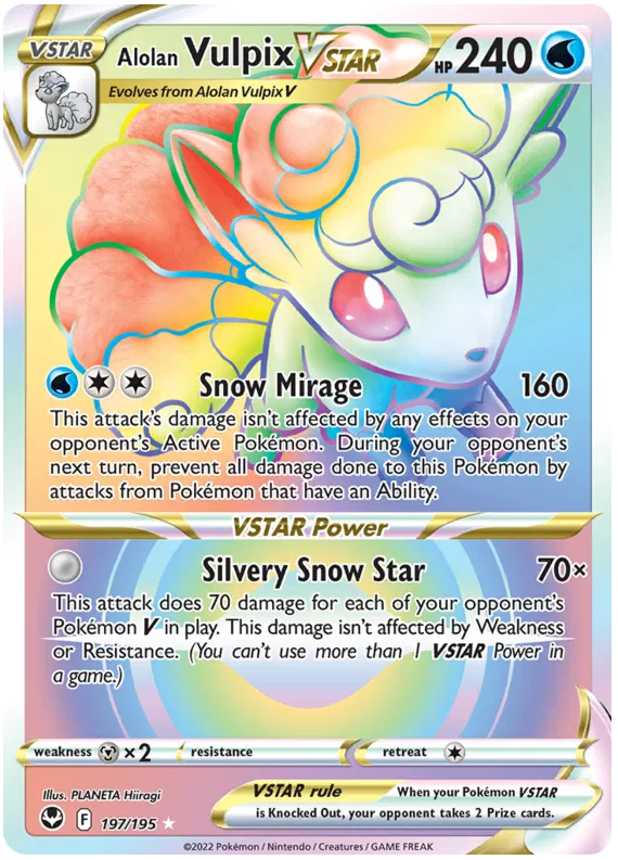 Alolan Vulpix VSTAR 197/195 Silver Tempest