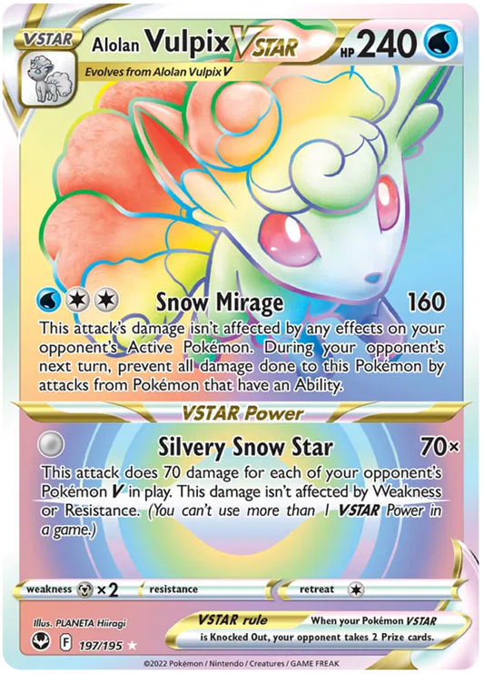 Alolan Vulpix VSTAR 197/195 Silver Tempest