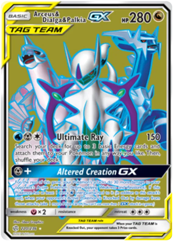 Arceus & Dialga & Palkia GX 220/236 Cosmic Eclipse