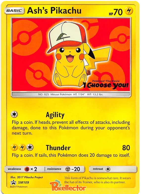 Ash's Pikachu SM109 Sun & Moon Promos