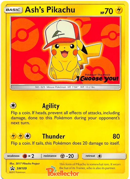 Ash's Pikachu SM109 Sun & Moon Promos