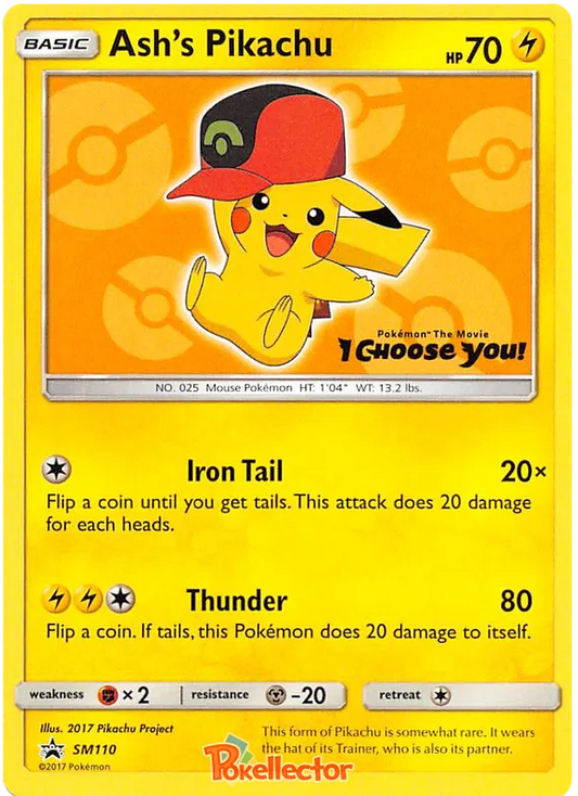Ash's Pikachu SM110 Sun & Moon Promos