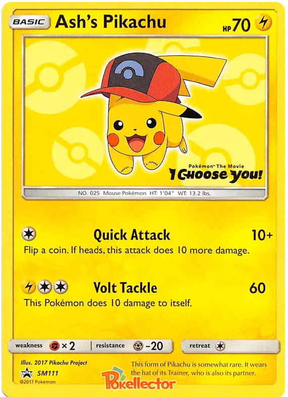 Ash's Pikachu SM111 Sun & Moon Promos