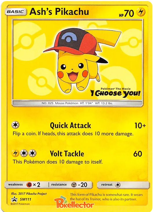 Ash's Pikachu SM111 Sun & Moon Promos