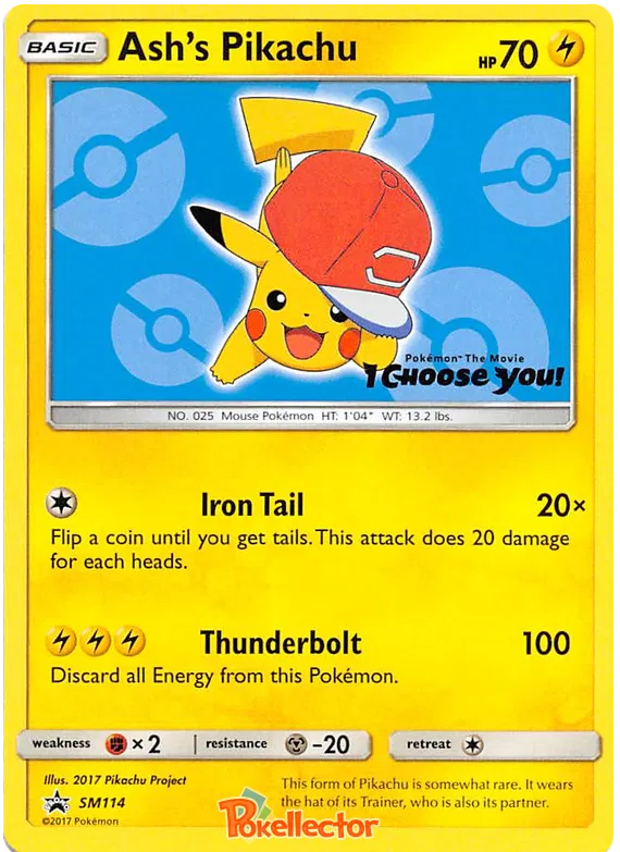 Ash's Pikachu SM114 Sun & Moon Promos