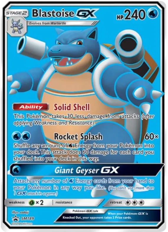 Blastoise GX SM189 Sun & Moon Promos