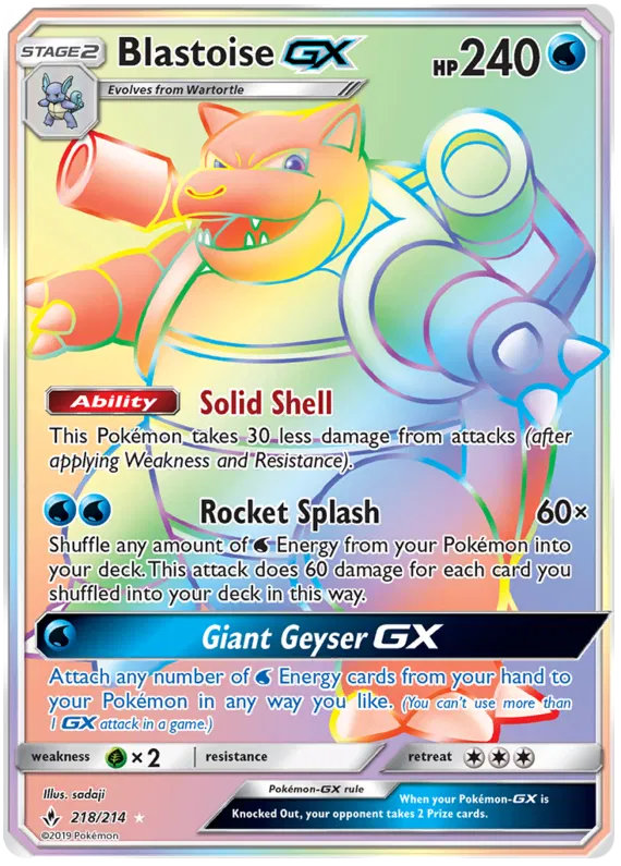 Blastoise GX 218/214 Unbroken Bonds
