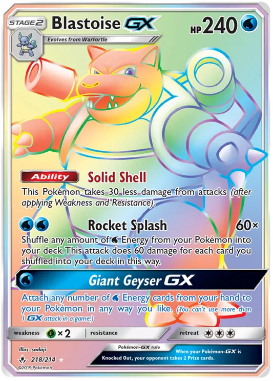 Blastoise GX 218/214 Unbroken Bonds