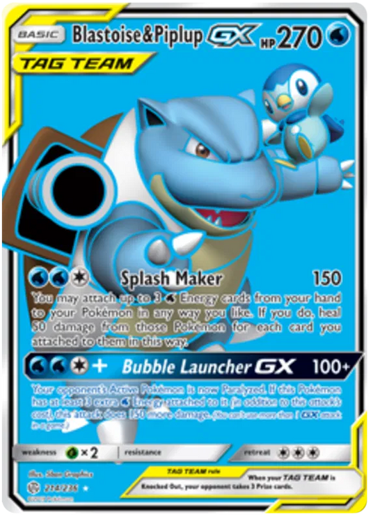 Blastoise & Piplup GX 214/236 Cosmic Eclipse
