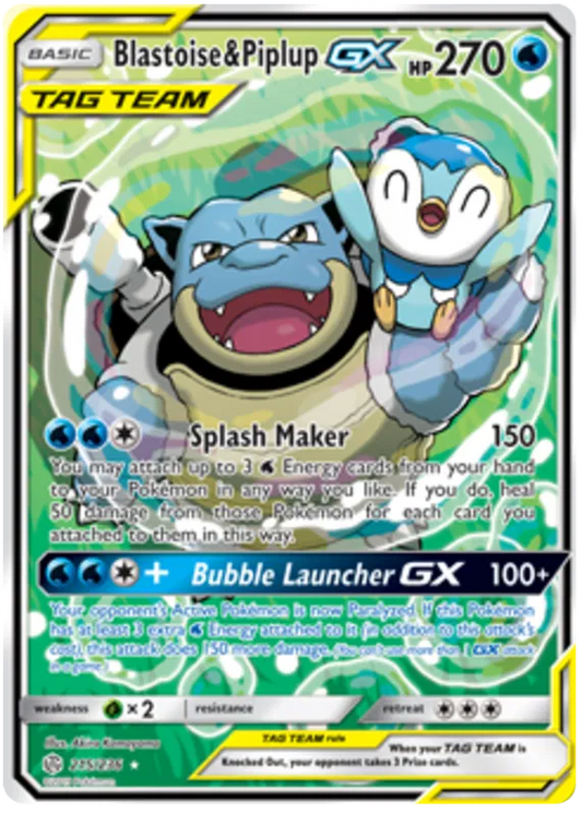 Blastoise & Piplup GX 215/236 Cosmic Eclipse
