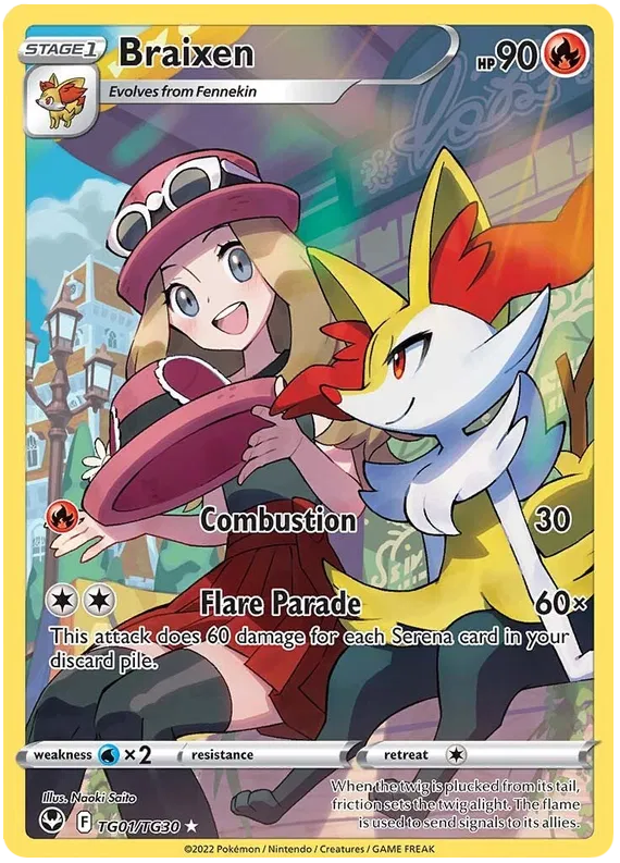 Braixen TG01/TG30 Silver Tempest Trainer Gallery
