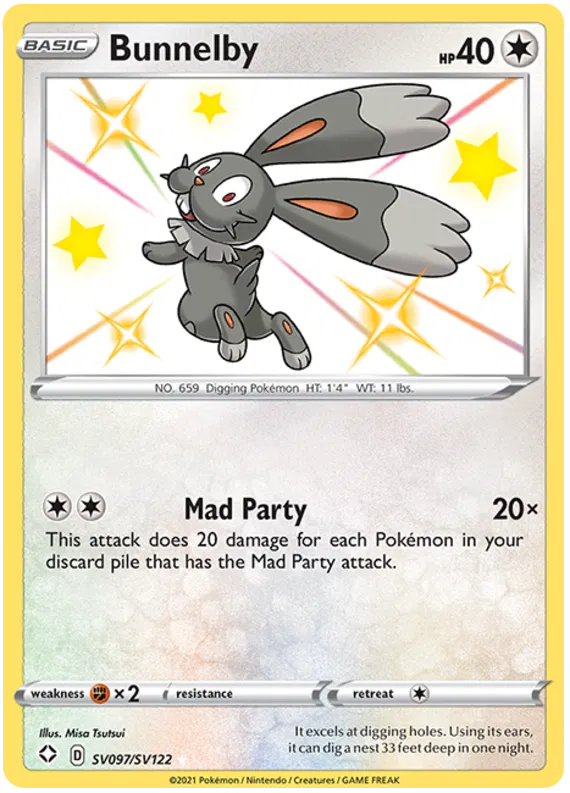 Bunnelby SV097/SV122 Sword & Shield Shining Fates
