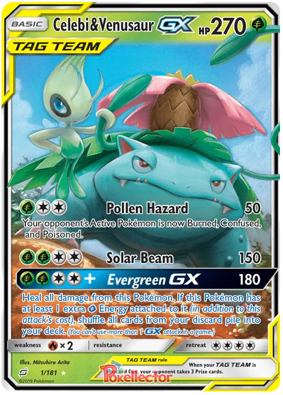 Celebi & Venusaur GX 1/181 Team Up
