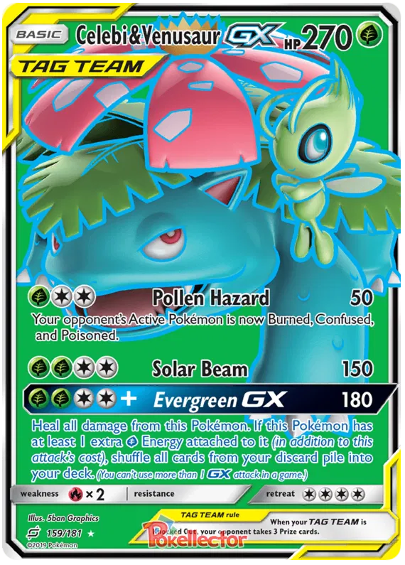 Celebi & Venusaur GX 159/181 Team Up