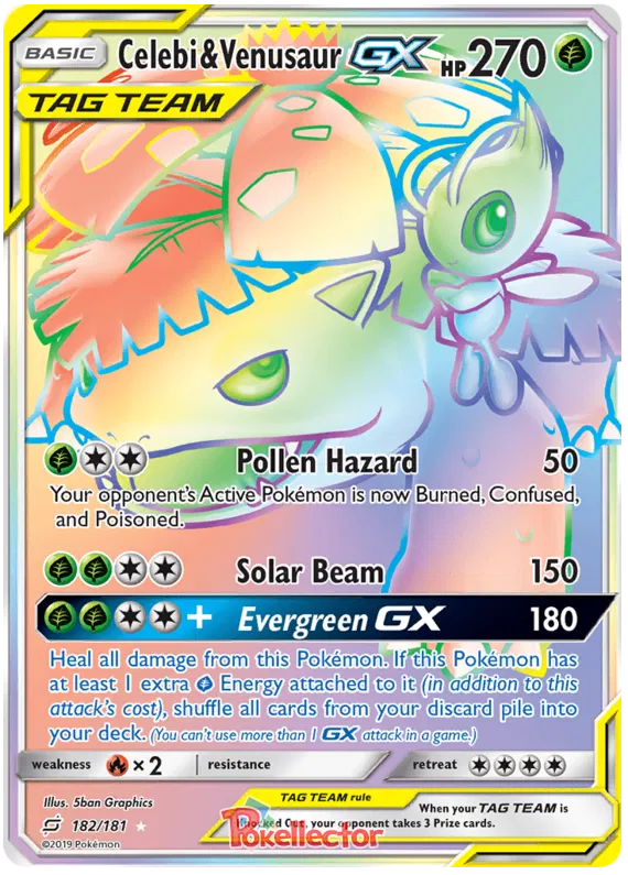Celebi & Venusaur GX 182/181 Team Up