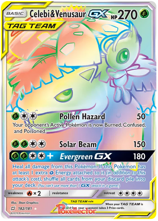 Celebi & Venusaur GX 182/181 Team Up