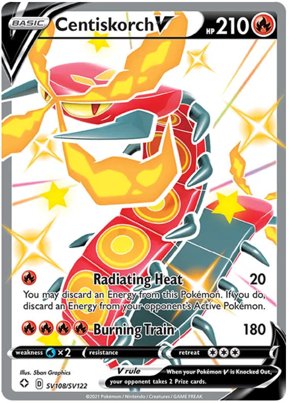 Centiskorch V SV108/SV122 Sword & Shield Shining Fates
