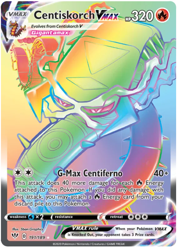 Centiskorch VMAX 191/189 Darkness Ablaze