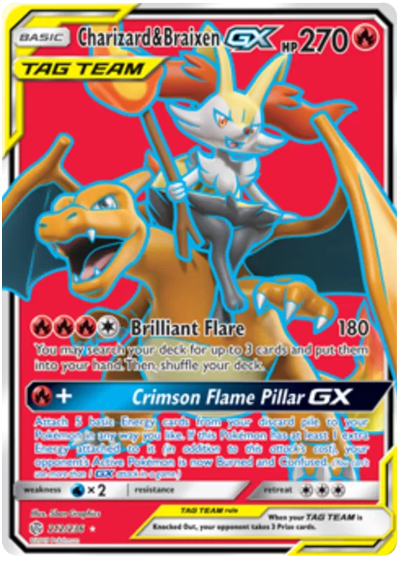 Charizard & Braixen GX 212/236 Cosmic Eclipse