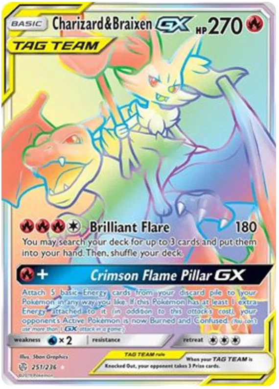 Charizard & Braixen GX 251/236 Cosmic Eclipse