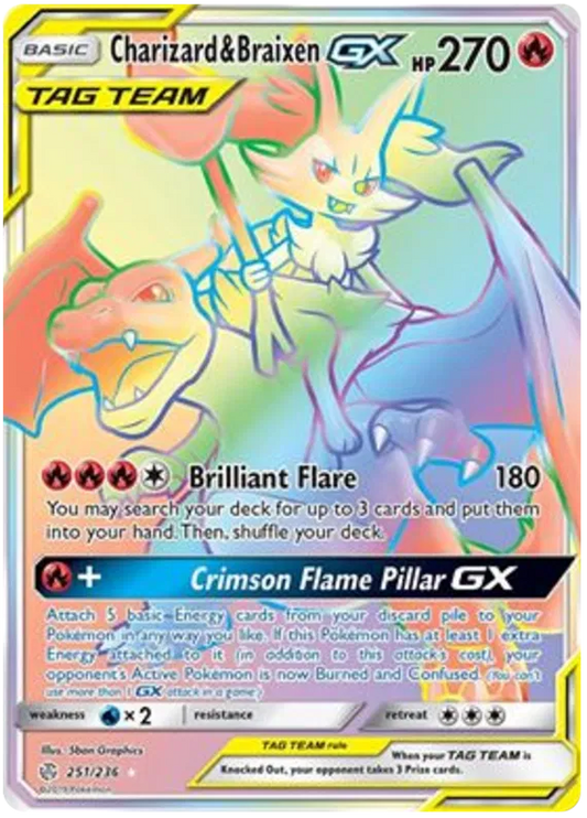 Charizard & Braixen GX 251/236 Cosmic Eclipse