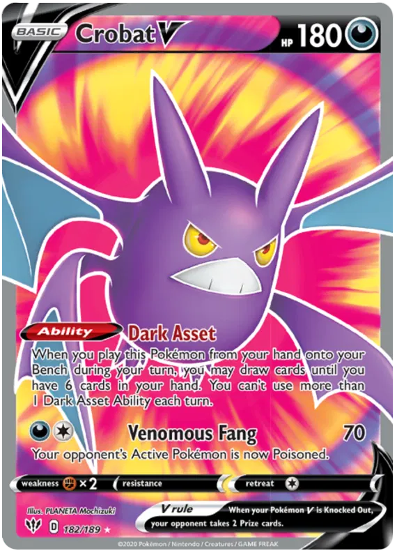 Crobat V 182/189 Sword & Shield Darkness Ablaze
