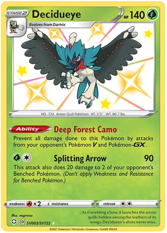 Decidueye SV003/SV122 Shining Fates